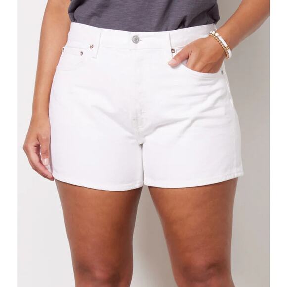 Agolde Pants - NEW AGOLDE Shorts Women 33 White Denim Parker Long Relaxed Organic Cotton